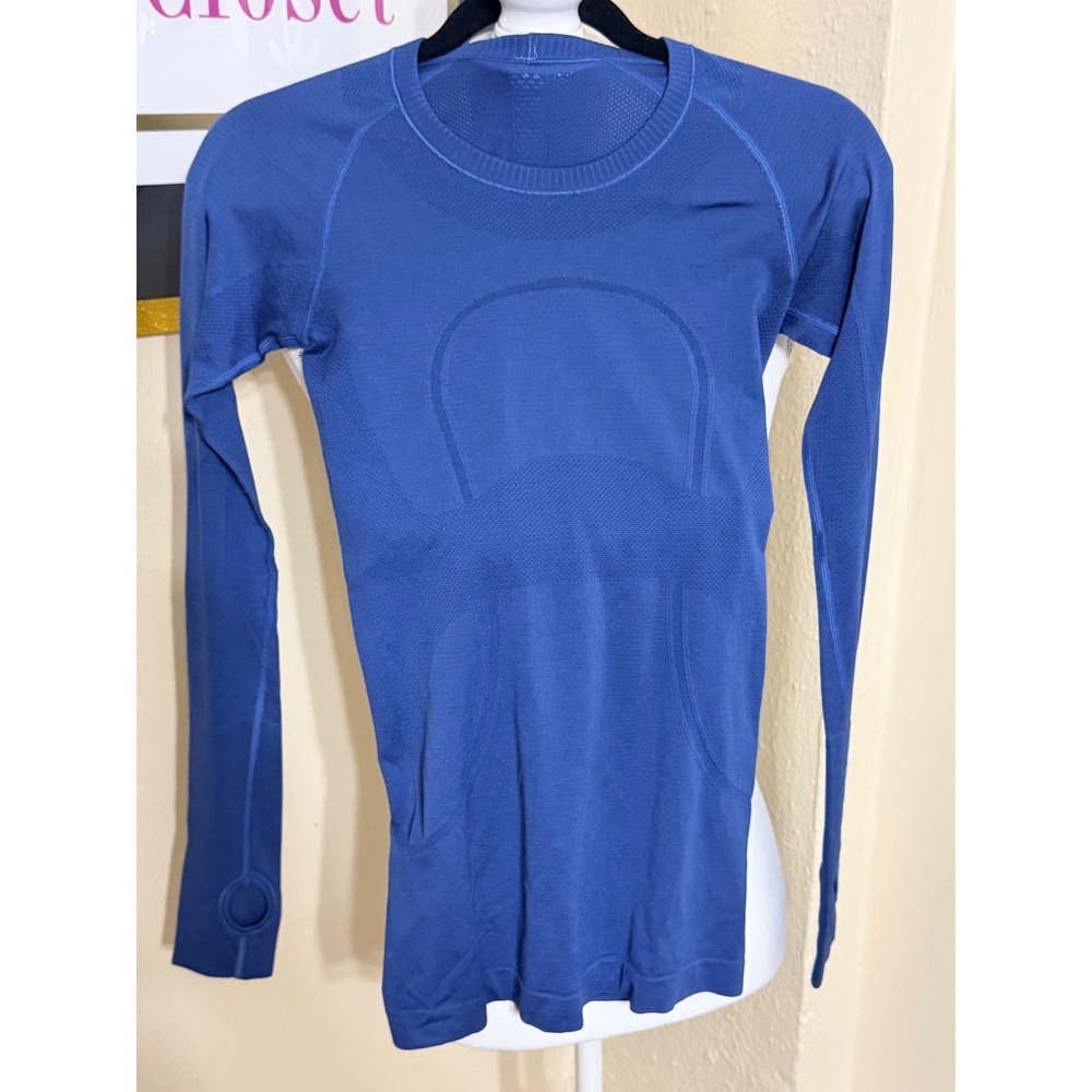 Lululemon Swiftly Tech Long Sleeve 2.0 Blue Crewneck Running Shirt Womens Size 4